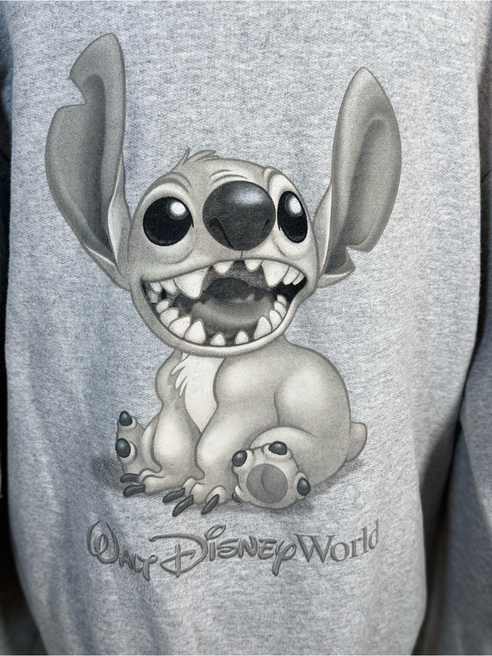 Disney Stitch Hoodie S Gray Walt Disney World Full Zip Y2K Back Graphic Fleece